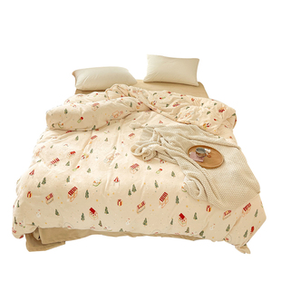 冬天的故事 幸福感原创圣诞氛围奶油绒被套毛绒被罩单件冬季保暖