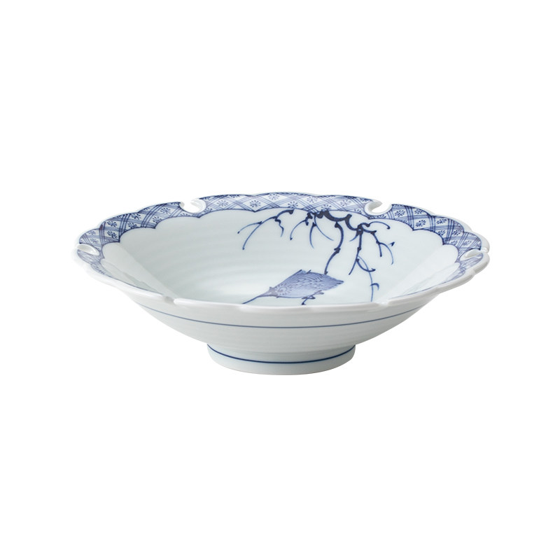 日本有田烧青花瓷餐具菜盘子进口古风日式陶瓷小菜碟高颜值摆盘