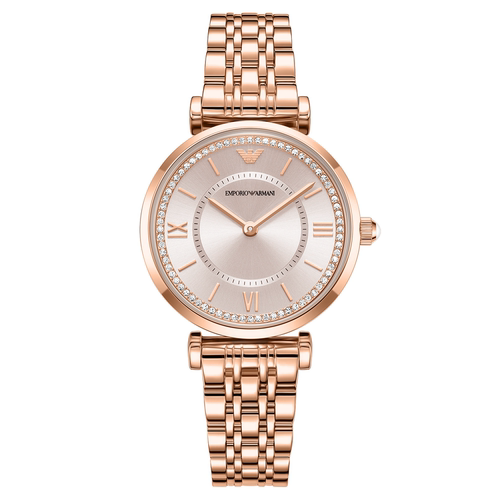 520送女朋友礼物Armani阿玛尼白月光女士轻奢石英腕表AR11767