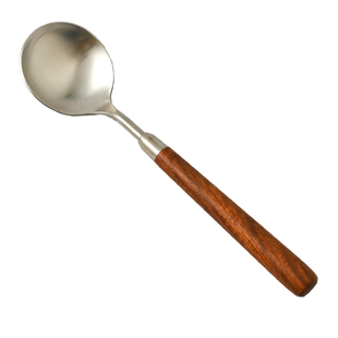 舍里实木花梨木餐具餐勺木柄西餐牛排刀叉勺不锈钢刀叉套装三件套