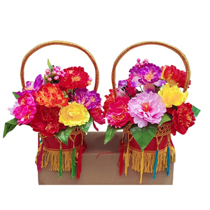 幼儿童舞蹈挑花篮仿真秧歌红花篮