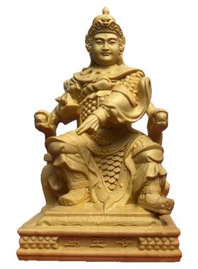 桧木道家华光大帝三眼马王爷摆件