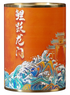 纯黄铜鲤跃龙门文创笔筒高档礼物