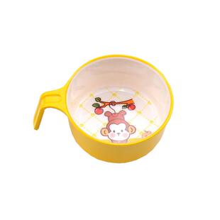 五和儿童碗吃饭专用碗家用卡通带手柄碗幼儿园耐摔宝宝辅食碗餐具