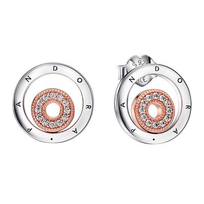 Pandora潘多拉奥莱多环双色耳钉气质优雅送女友礼物