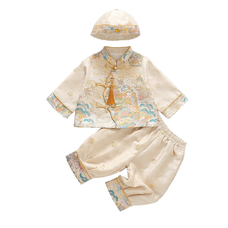 周岁男宝礼服春秋婴幼儿抓周礼服中式分体百天生日宴喜庆唐装套装