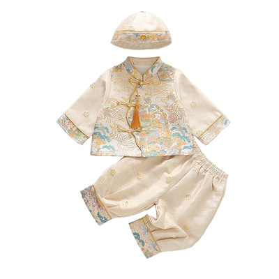 周岁男宝中式抓周礼服唐装套装