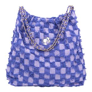 Barbie芭比官方正品牛仔布流苏托特包女减龄妈咪包单肩包时尚包包