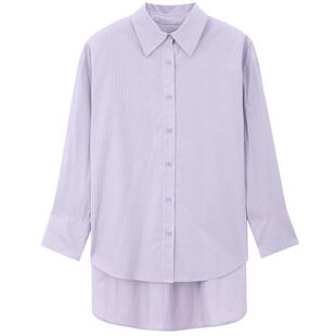 MB MindBridge2026新款长袖通勤衬衣春季条纹上衣女士宽松衬衫