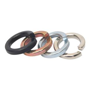 镀锌弹簧垫圈彩锌防松垫片发黑弹垫镀镍金属圆介子M3M4M5M6M8-48