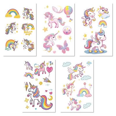 美人鱼闪粉纹身贴独角兽儿童女孩