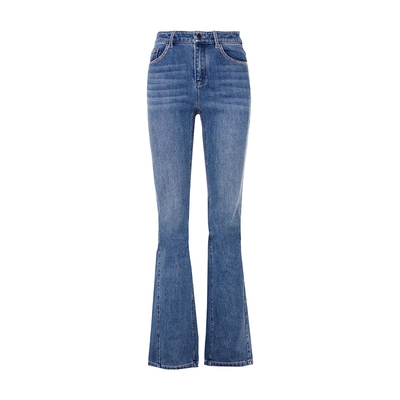 【莱茵超模裤】朗姿/莱茵爆款微喇修身牛仔裤巴黎蓝水洗25冬新款