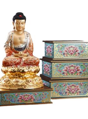 方形珐琅彩佛座佛像底座增高台