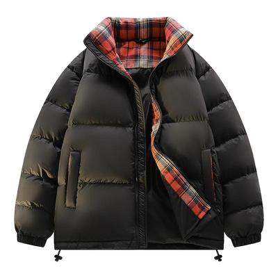 回力立领格纹轻薄羽绒服2025新款