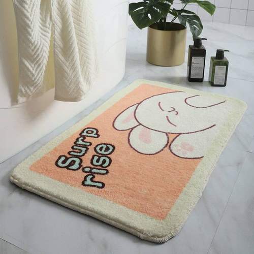 卡通仿羊绒地垫浴室吸水脚垫家用厕所防滑垫柔软进门卫生间门口