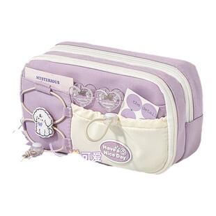 三年二班 笔袋女生2025新款超火笔袋小学生高颜值ins风大容量文具盒初中生铅笔盒女孩款小众不撞款文具袋男孩