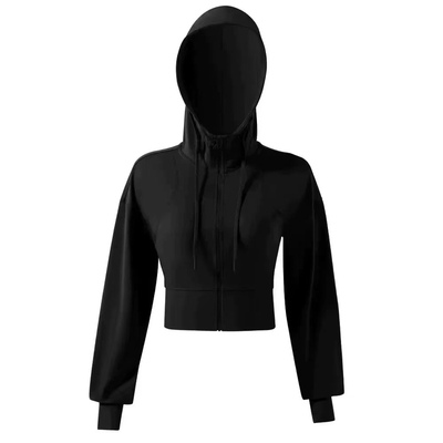 连帽运动外套女宽松显瘦瑜伽服