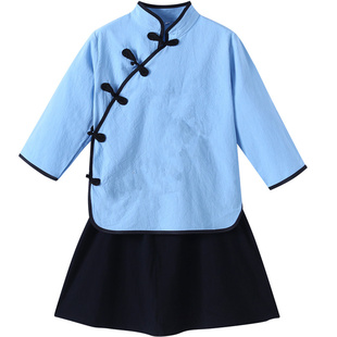 儿童中山装男女童五四青年装民国风学生装大合唱舞台朗诵演出服装