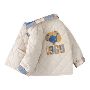 史努比2025秋冬男女童装双面穿厚外套儿童格子夹棉轻薄校服神器