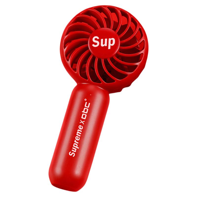 成都发货 Supreme潮牌联名款迷你手持小风扇USB充电静音大风量