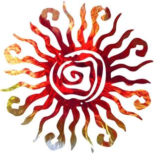 饰家居装 饰品挂件太阳花环设计铁皮装 修庭 太阳神铁艺摆件装 新品