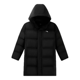 安踏儿童中长款羽绒服2025新款大童加厚保暖防风御寒防水连帽外套