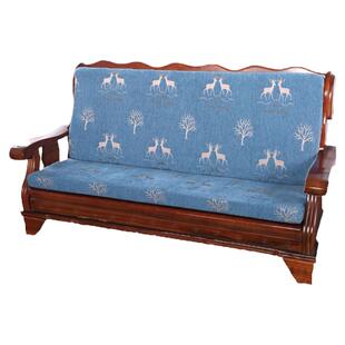 冬优 红实木沙发坐垫连体带靠背海绵可拆洗三人老式木头长沙发垫