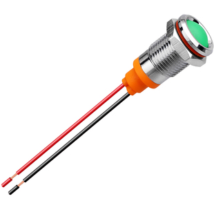 蓝波24V220V金属指示灯信号灯红绿蓝黄色亚光带线6mm8mm10mm12mm