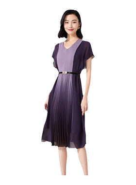 乔万尼高级精致感真丝连衣裙2026新品商场同款渐变设计感ET2E227