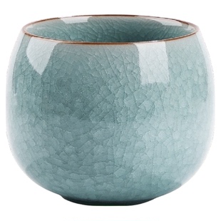 汝窑主人杯单杯功夫茶杯陶瓷茶盏茶具个人专用高档冰花冰裂杯盏杯