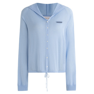 Navigar意大利小帆船2026春季新款休闲连帽薄款长袖女士针织开衫