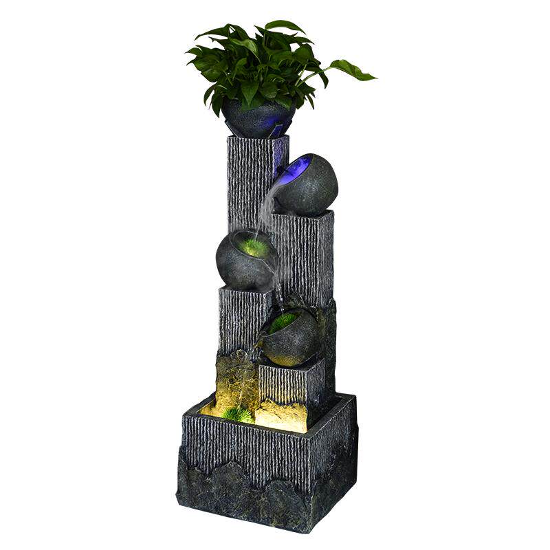 加湿器客厅流水金鹭鲤树脂喷泉
