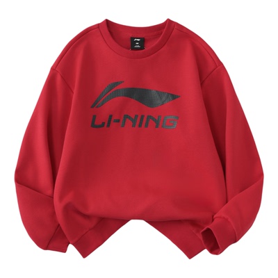 李宁儿童加绒卫衣男童红色本命年