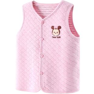 迪士尼儿童马甲纯棉女童秋冬男童薄夹棉内穿宝宝外穿保暖童装春秋