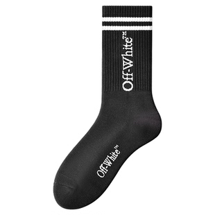 OFF-WHITE™官方旗舰店黑色中筒袜运动男士袜子青少年篮球袜秋季