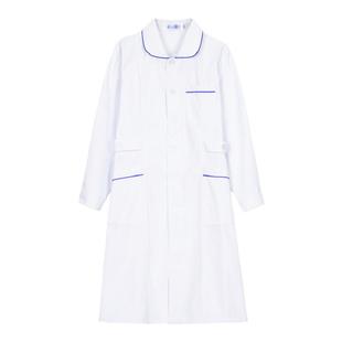 南丁格尔护士服长袖女蓝边白大褂实习生厚款修身美容院医院工作服