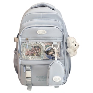 袋鼠双肩包书包初中女生韩式风大容量痛包可放小卡谷子高中生背包