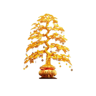 摇钱树摆件铜丝铝线发财树开业客厅办公室装饰品摆设礼品工艺品