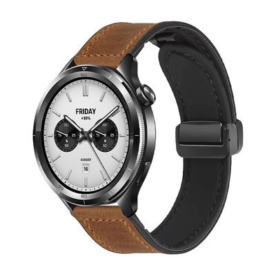 适用小米watchS5表带s4手表磁吸真皮新款手腕带S2智能color2运动替换带新款夏天22m男女生通用sport透气配件