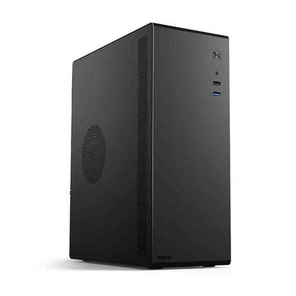 硕一V100办公台式机电脑主机箱M-ATX中小板桌面迷你小机箱SFX电源