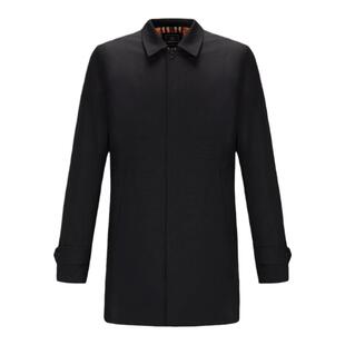 德鲨秋季中长款风衣男时尚单排扣翻领商务男装休闲外套