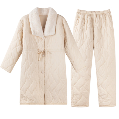 【三层加厚】睡衣女士羽绒夹棉