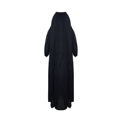 aaaaxbbb黑色露肩连衣裙