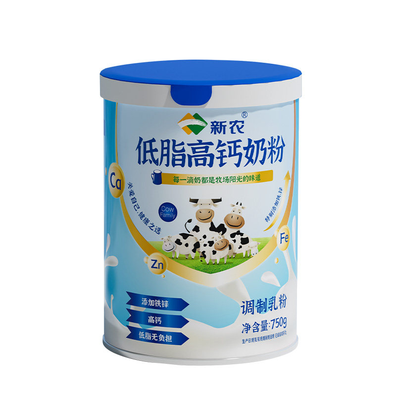 新农低脂高钙奶粉 营养牛奶粉 750g/罐