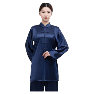 新姆米重磅真丝太极服装男春春秋四季高端品牌桑蚕丝太极拳练功服