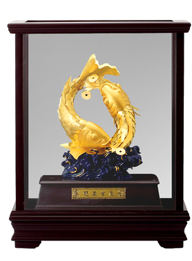 24k足金箔摆件双鱼吉庆新人结婚