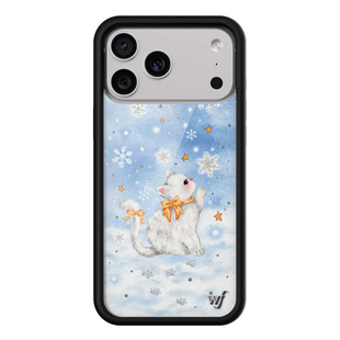 温柔可爱 x Wildflower 冰雪小猫手机壳适用苹果iPhone17/16/15/14/Pro/Max硬壳全包防摔保护套个性时尚wf