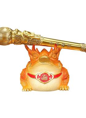 《必定发财》黄铜龙头大笔白菜金蟾招财摆件书房办公室桌装饰礼品