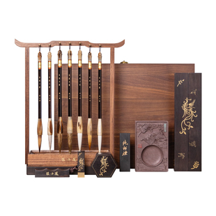 张小凤金凤玉露女生文房四宝礼盒笔墨纸砚全套书法摆件砚台墨条笔架毛笔高档高级套装用品专业级精品镇纸专用