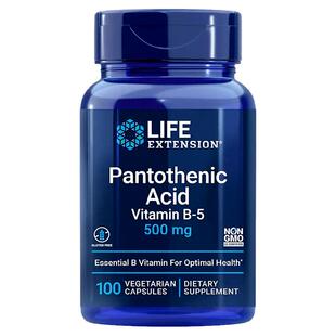 美国原装LifeExtension维生素B5泛酸500mg Pantothenic Acid
